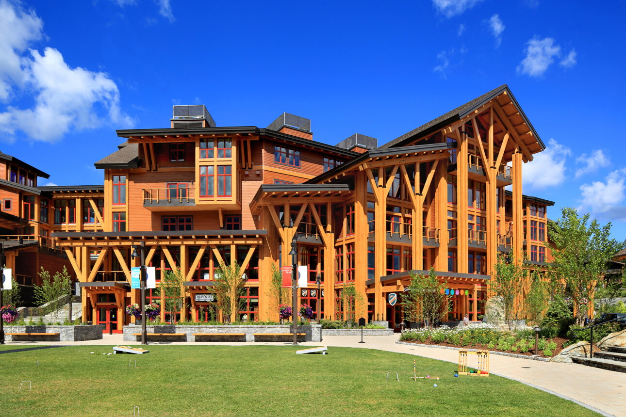 Wood Building with Large Windows